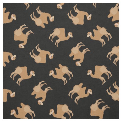 Camels Print Fabric Black