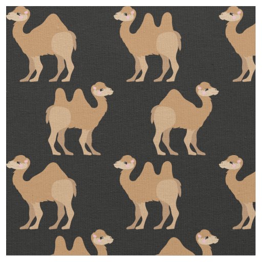 Camels Print Fabric Black | Zazzle