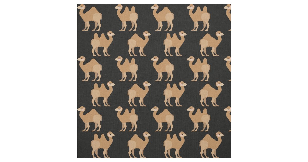 Camels Print Fabric Black | Zazzle