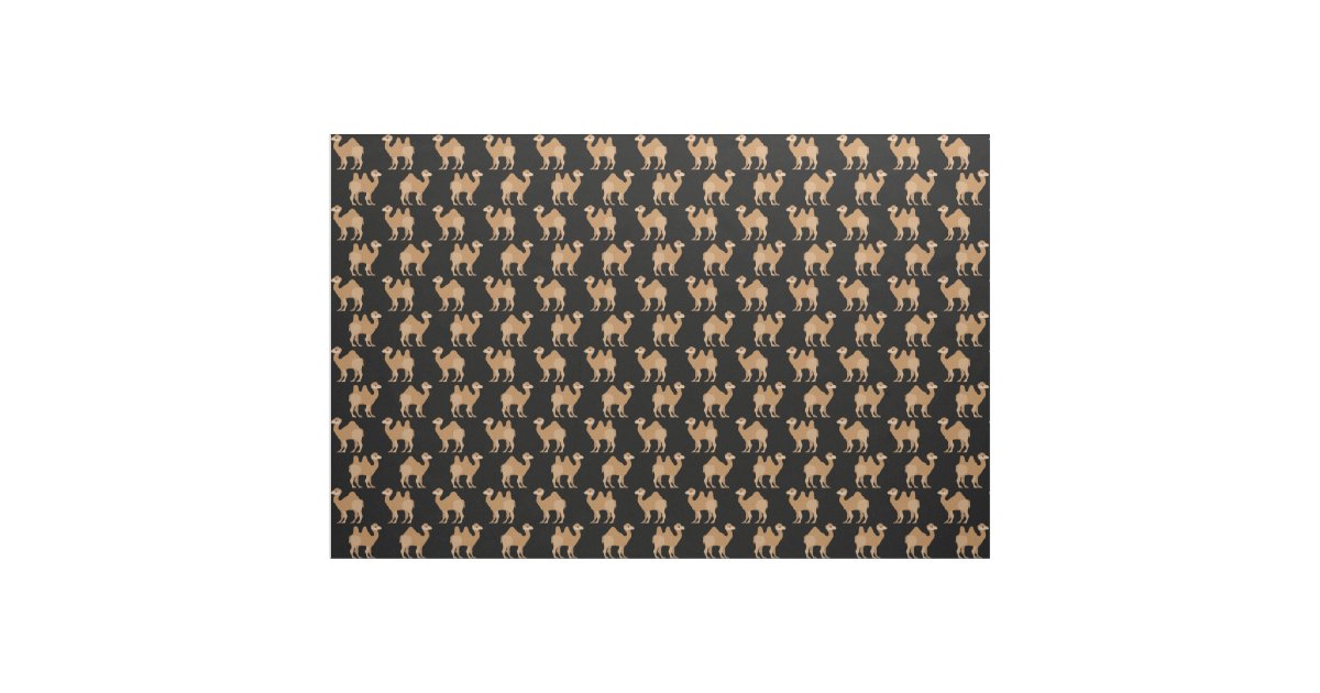 Camels Print Fabric Black | Zazzle