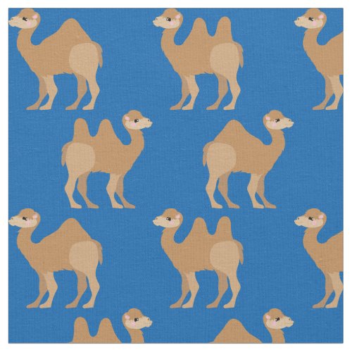 Camels Print Fabric Blue