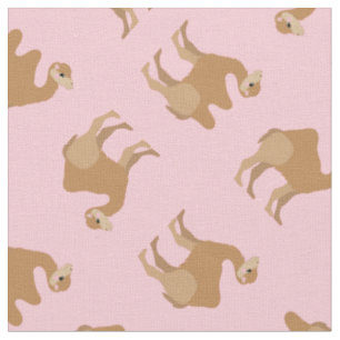 Camels Print Fabric Pink