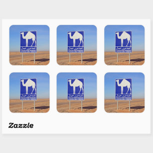 Camels sign, Tunisia Square Sticker