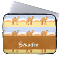 Camels standing in the desert pattern laptop sleeve