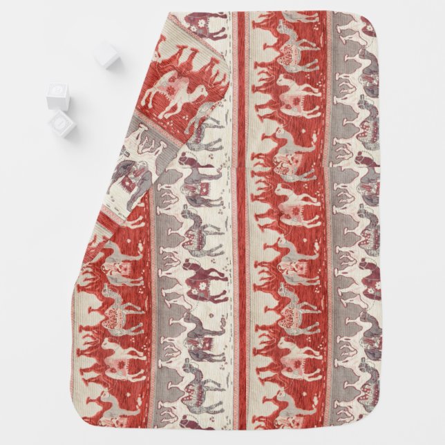Camels Train, Camels Pattern, camel print Baby Blanket (In Situ)