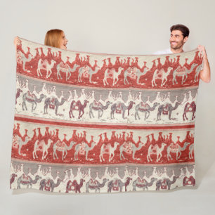 Camels Train, Camels Pattern, camel print Fleece Blanket