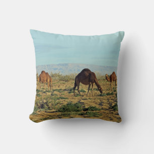 Camels, Tunisia Throw Pillow