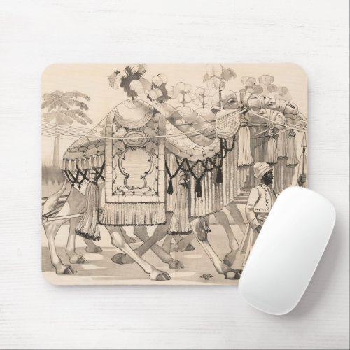 Camels Walking Dressed In Costume Mouse Pad