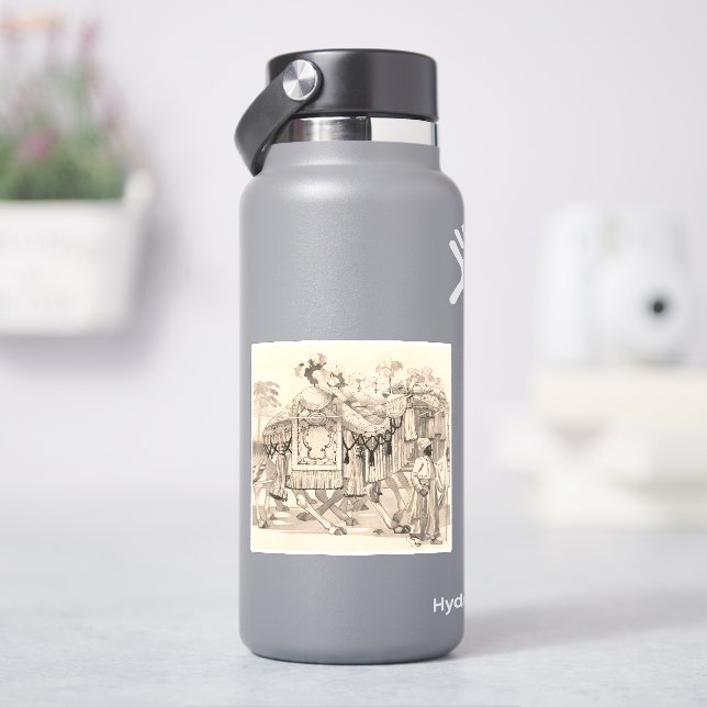 Camels Walking Dressed In Costume Sticker (HydroFlask)
