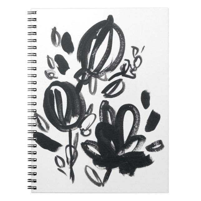 Cameo Bloom - Black and White Notebook (Front)