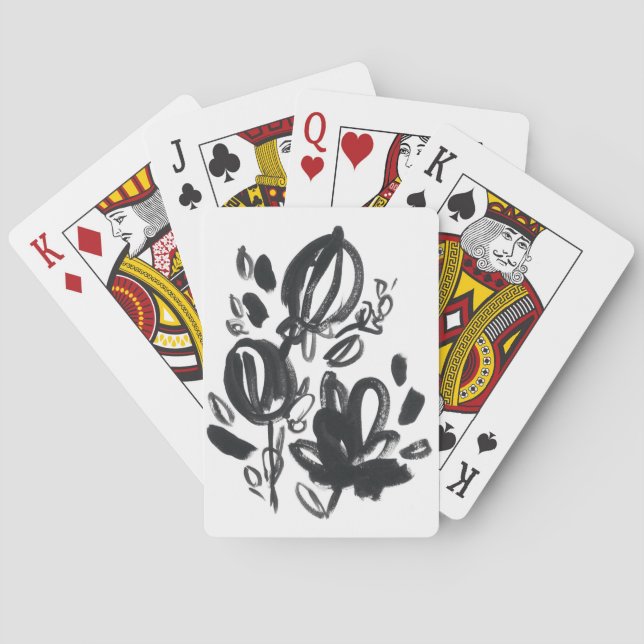 Cameo Bloom - Black and White Poker Cards (Back)