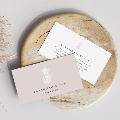 Cameo Blush Pineapple Business Card