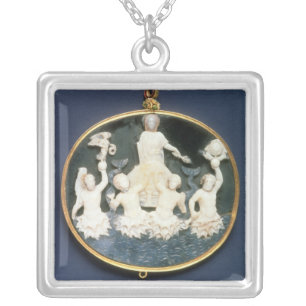 Cameo commemorating the Naval victory of Silver Plated Necklace