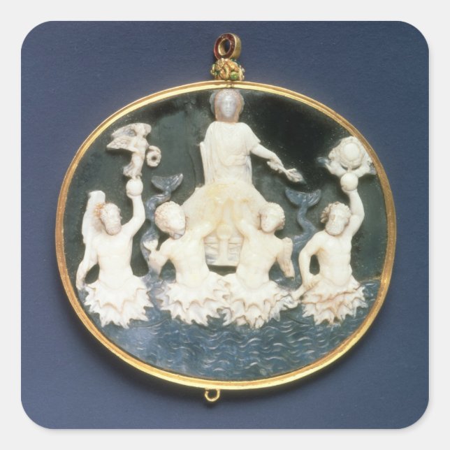 Cameo commemorating the Naval victory of Square Sticker (Front)