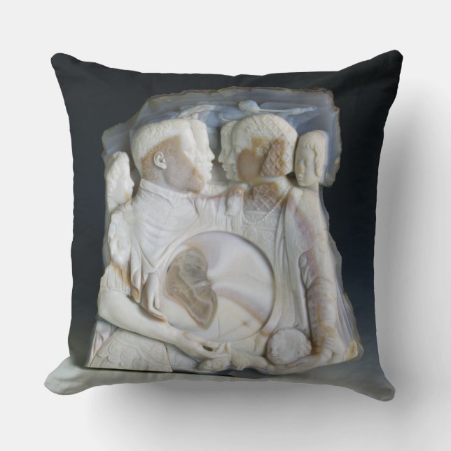 Cameo depicting Cosimo de Medici (1519-74) and his Throw Pillow (Front)