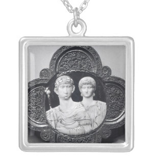 Cameo depicting Emperor Honorius and his wife Silver Plated Necklace