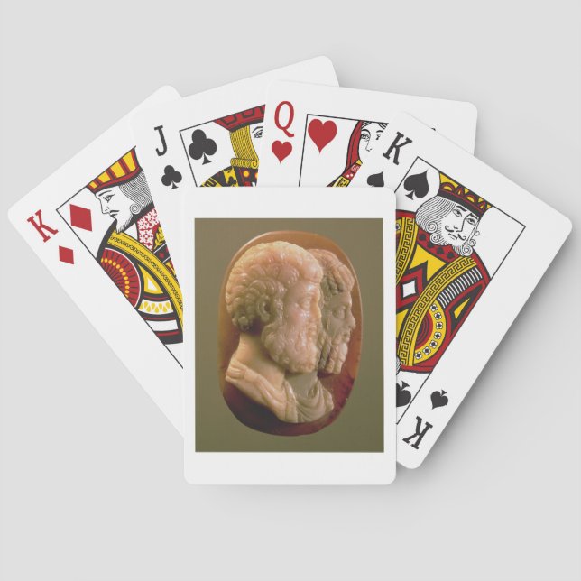 Cameo depicting Marcus Aurelius (121-180) and Luci Poker Cards (Back)