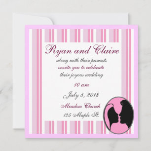 Cameo Kiss Silhouette Wedding Invitations
