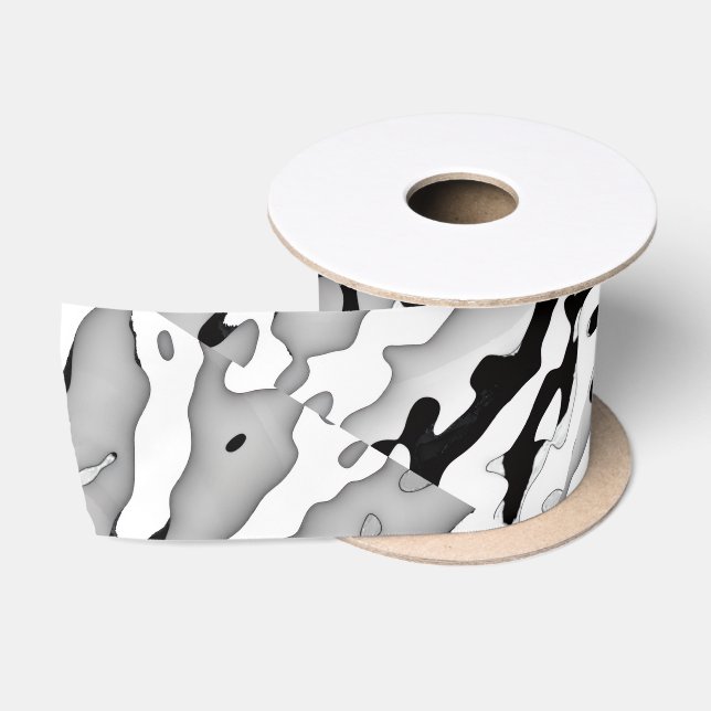 Cameo long light gray design satin ribbon (Spool)