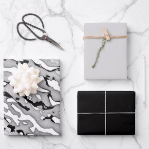 Cameo long light gray design wrapping paper sheets