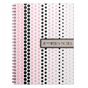 Cameo Pink and Black Polka Dot Notebook