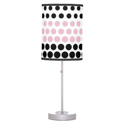 Cameo Pink and Black Polka Dot Table Lamp