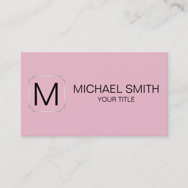 Cameo pink color background business card (Front)