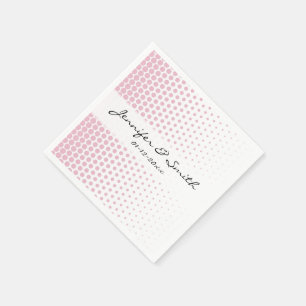 Cameo Pink Polka Dot Modern White Napkins