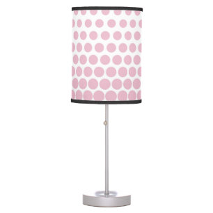 Cameo Pink Polka Dot Modern White Table Lamp
