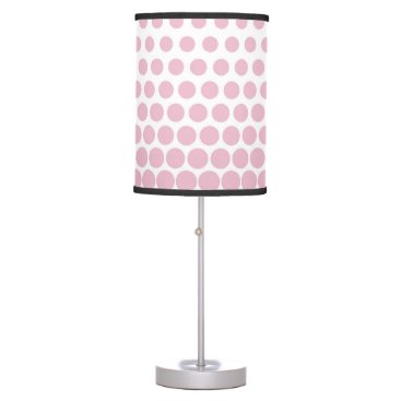 Cameo Pink Polka Dot Modern White Table Lamp