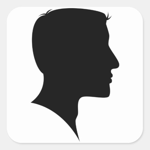 Cameo Silhouette Man Square Sticker