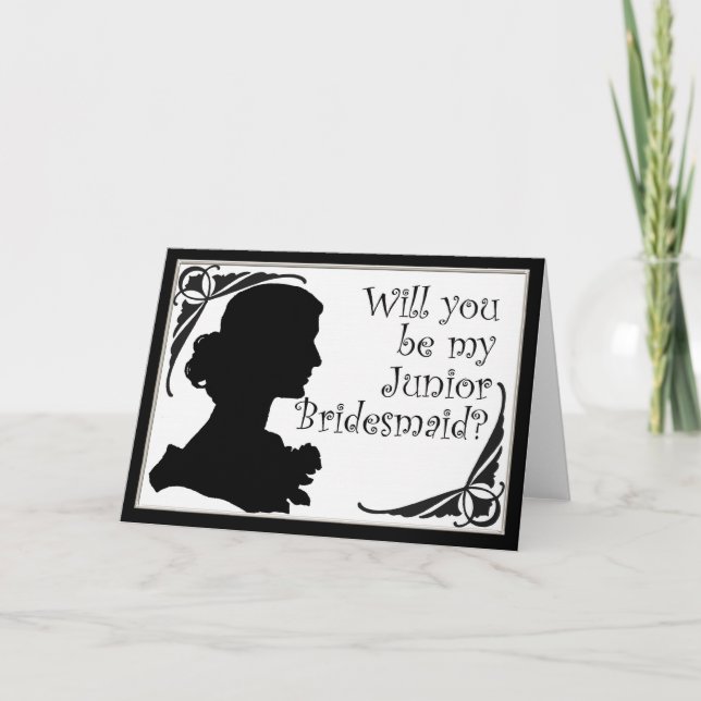 Cameo will you be my junior Bridesmaid wedding Invitation (Front)
