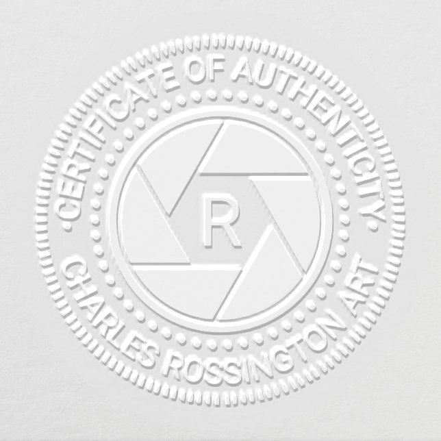 Camera Aperture #2 Certificate of Authenticity Ini Embosser (Design)