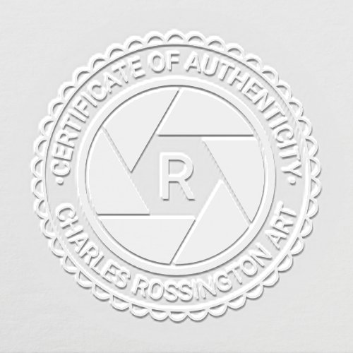 Camera Aperture Certificate of Authenticity SF2 In Embosser