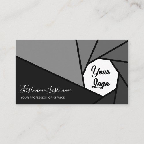 Camera aperture Photographers Videographers logo Business Card