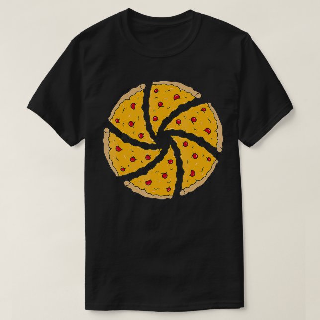 Camera Aperture Pizza Slices Photography  T-Shirt (Design Front)