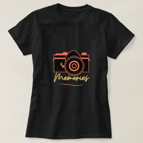 Camera art   Minimalist typography memories T_S T_Shirt