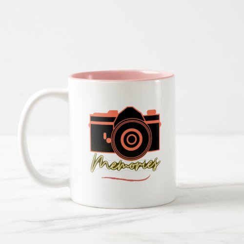 Camera art   Minimalist typography memories  Two_Tone Coffee Mug