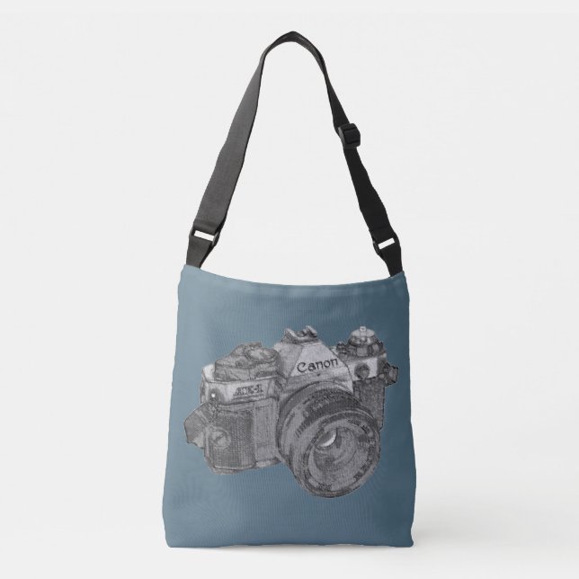 camera bag, photographers purse, canon ae-1 crossbody bag (Front)