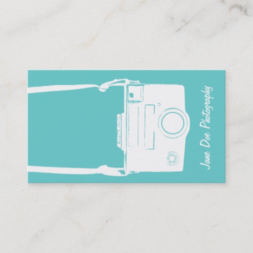 Customizable White Vintage Camera Business Card