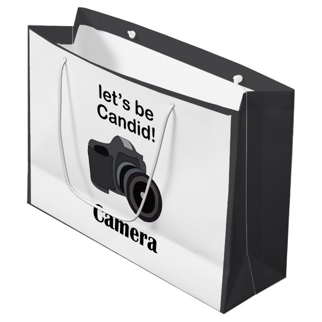 Camera Candid Photographer Large Gift Bag (Front Angled)
