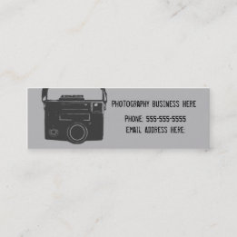 Camera Classic Black & Gray Retro Film Mini Business Card