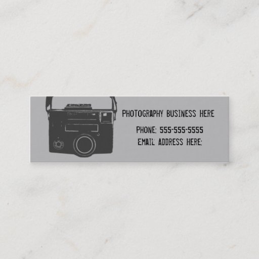 Customizable Black and Gray Retro Film Camera Business Card