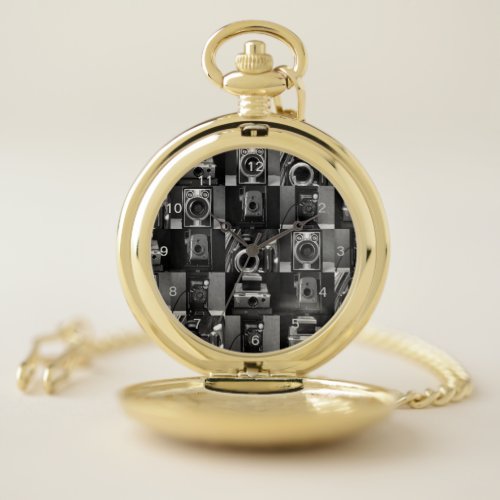 Camera collage in BW Pocket Watch