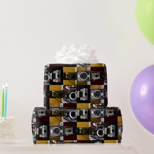 Camera Collage in Color Gift Wrap