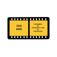 Camera Film Strip Yellow Name Gift Tag Bookplate at Zazzle