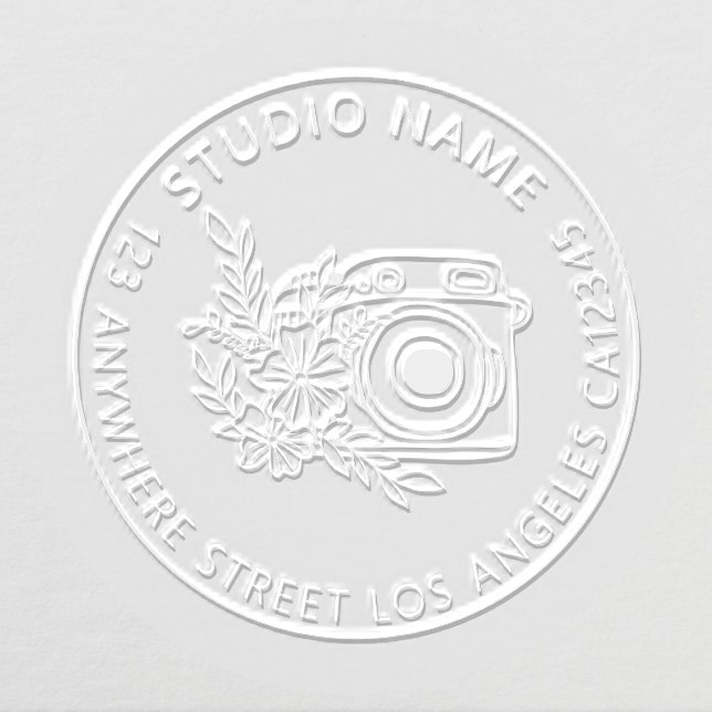 Camera Florals Photography Studio Name Address  Embosser (Design)