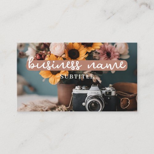 Camera  Flowers Business Card