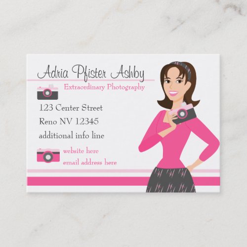 Camera Girl Business Card Template