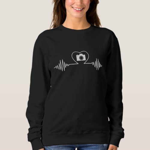 Camera Heartbeat Photography  Ekg Photographer Gag Sweatshirt